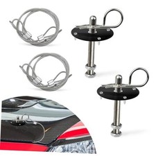 2PCS Hood Pin Kit for Car, Stainless Steel Car Hood Lock Kit with Racing Black