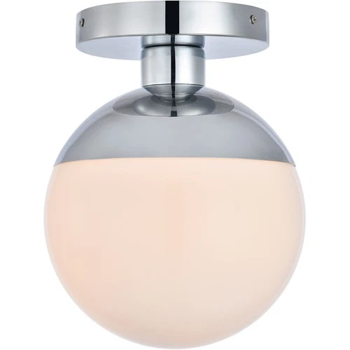 Living District LD6052C Eclipse 1 Light 8 inch Chrome Flush Mount Ceiling Light - Picture 1 of 5