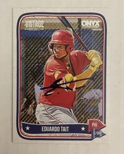 Eduardo Tait Signed 2024 Onyx Vintage Baseball Card IP Auto Autograph 