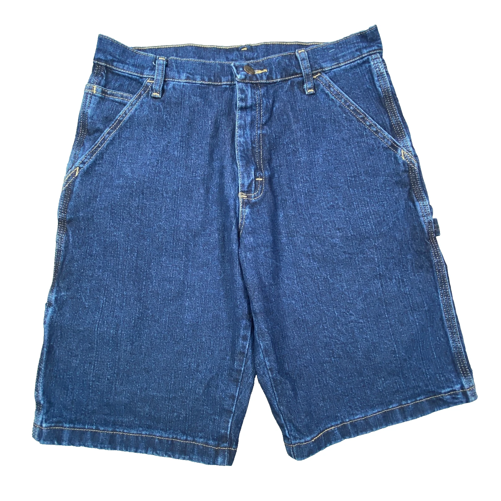 Wrangler Carpenter Shorts Mens 30 Blue Denim Baggy Workwear Utility Casual Y2K