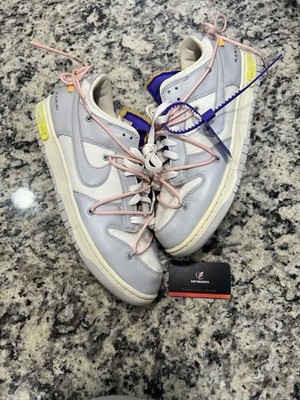 Size 13   Nike Off-White x Dunk Low Sail Grey (Lot 24 of 50) (Clean)