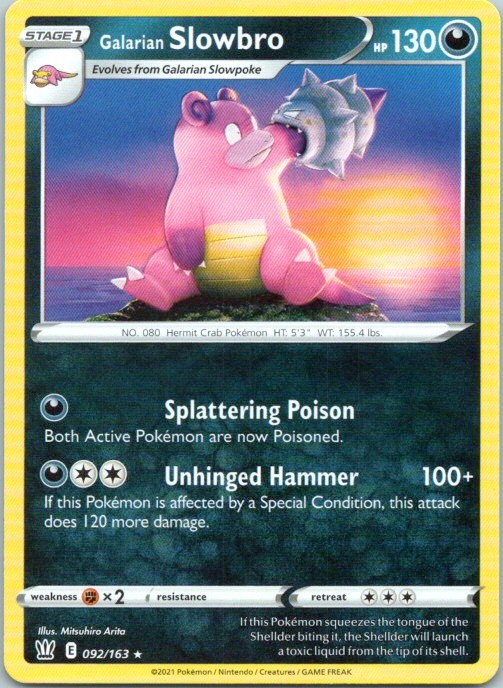 GALARIAN SLOWBRO 092/163 RARE BATTLE STYLES POKEMON LP