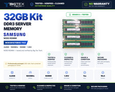 32GB Kit 4x8GB Samsung DDR3 1600MHz PC3L-12800R ECC RDIMM M393B1G70BH0-YK0