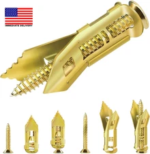 70 Pcs Self Drilling Drywall Anchors with Screws Kit, 2 Sizes Heavy Duty Metal E