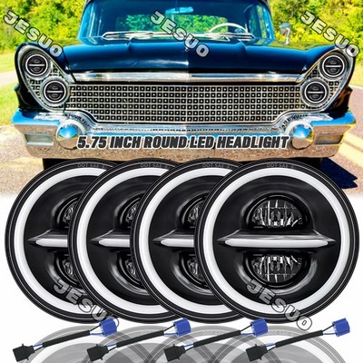 4PCS 5-3/4'' 5.75'' LED Headlights Hi/Lo Beam For Lincoln Continental 1958-1979