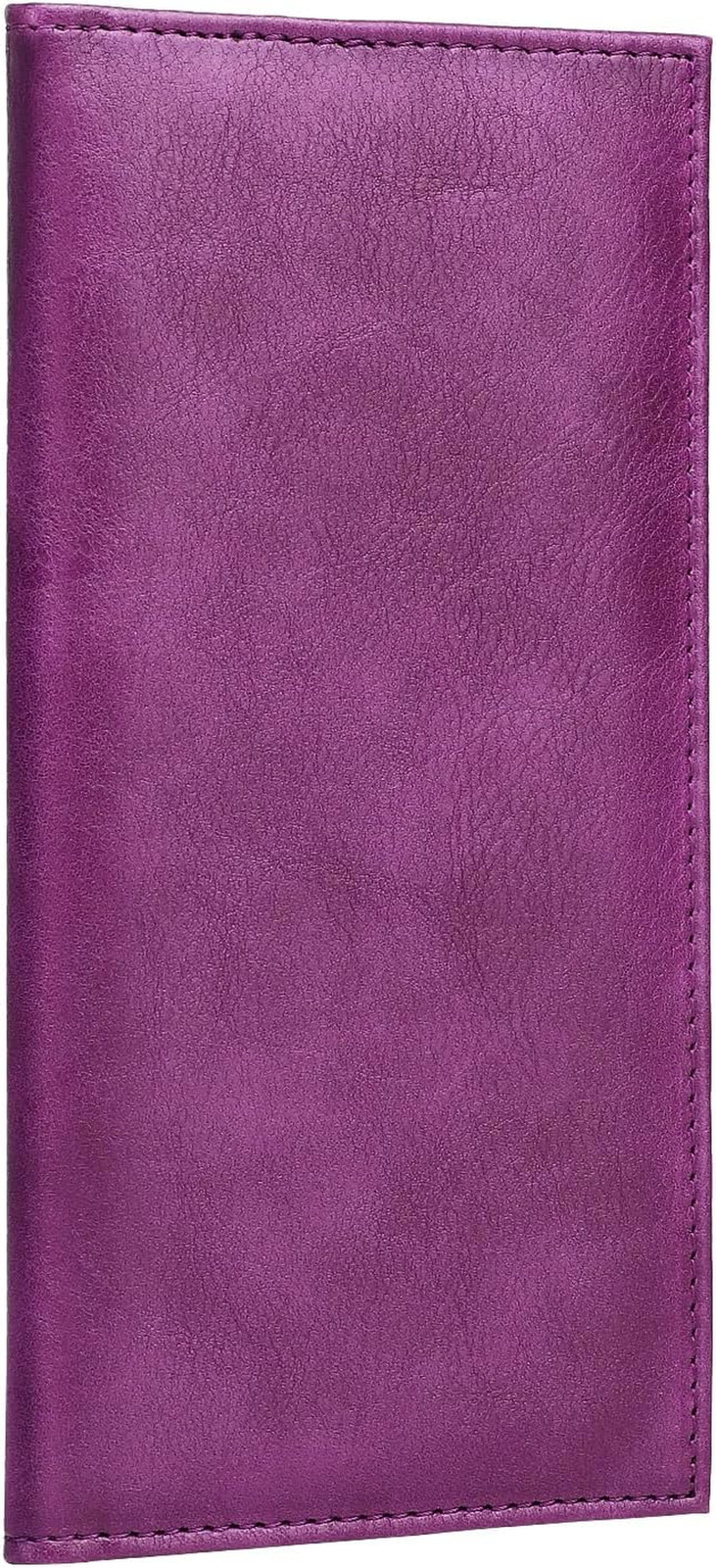как выглядит Leather Checkbook Cover for Top Side Tear Registers Duplicate Checks with Plas фото