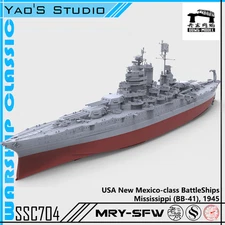 MRY-SFW 1/700 USS New Mexico Class Mississippi BB-41 1945 Battleship Full Hull