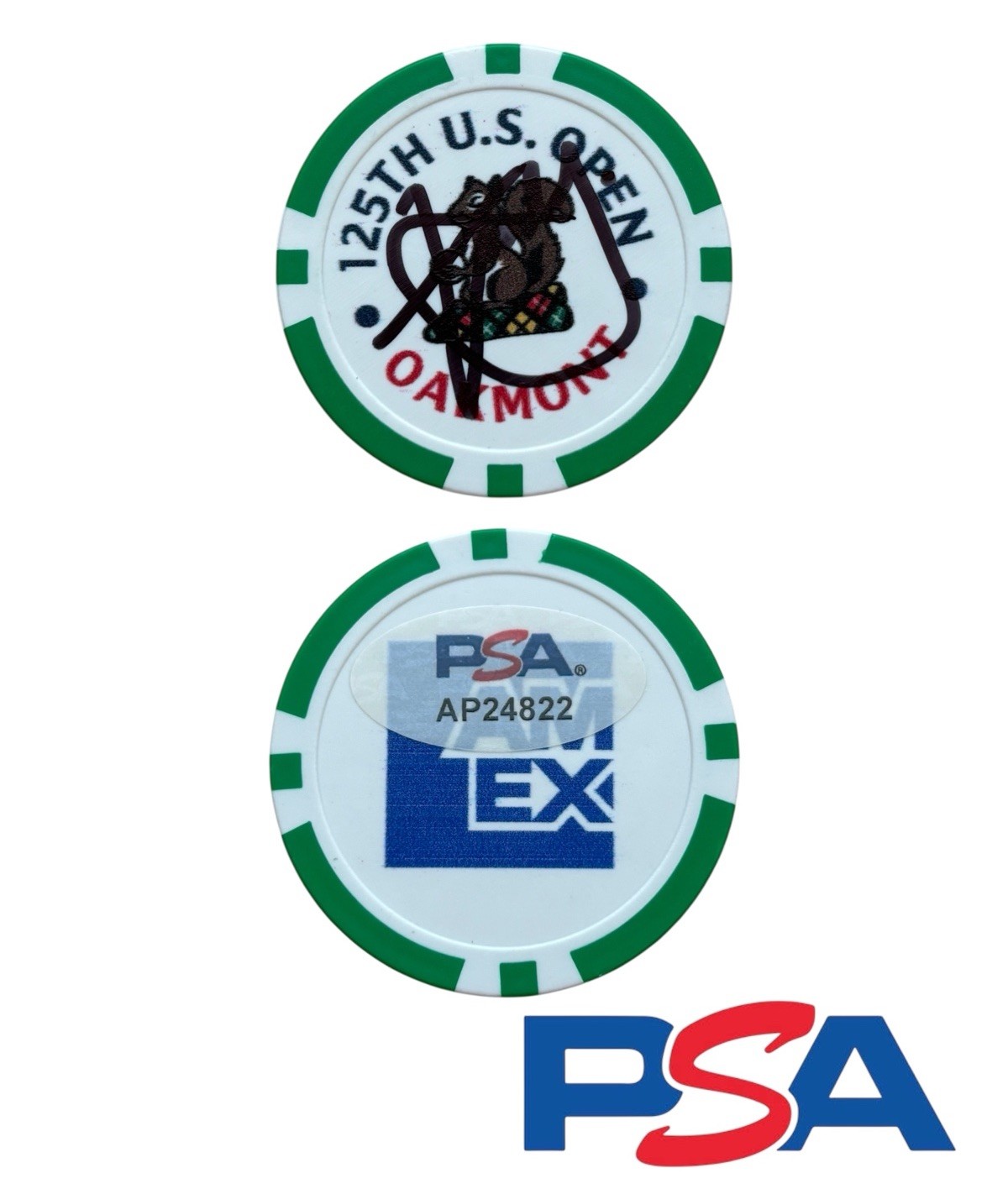 Xander Schauffele Autographed Signed 2025 125th US OPEN Golf Ball Marker PSA AUTO OAKMONT 
