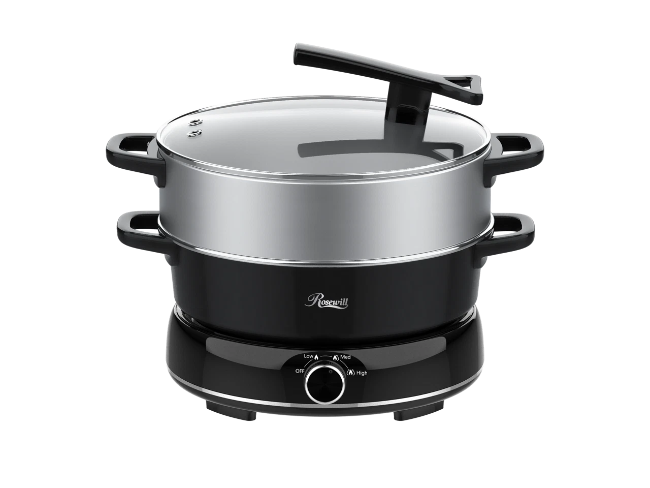 Rosewill 12.7 QT Electric Hot Pot with Multiple Functions, Split Design with 11.