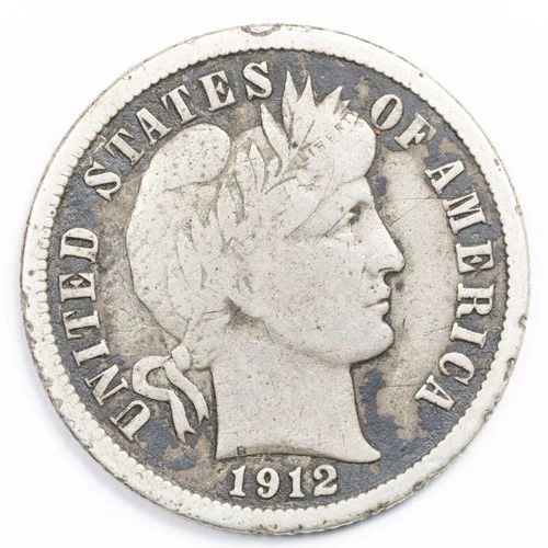 1912-P Silver Barber Dime Very Good (VG)