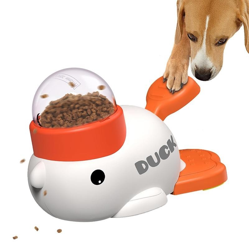 Cat Puzzle Treat Dispenser Toy, InteractiveDuck-Shaped Food Slow