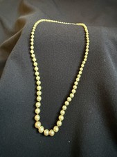 Vintage 16" Graduated Champagne Faux Pearl Necklace Sterling Silver Clasp