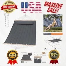 Heavy Duty 2-Person Hammock with Extra Pillow - Perfect for Outdoor Relaxation