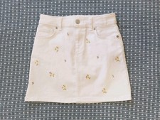 Cat and Jack Girls White Floral Embroidered Skirt Size M 7-8 years Pink Yellow