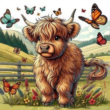 Highland Cow Diamond Painting Kit Full Drill DIY Wall Art Decoration Tools