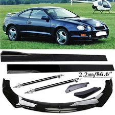 Front Bumper Lip Spoiler Body Kit Rear Lip Glossy Black For Toyota Celic