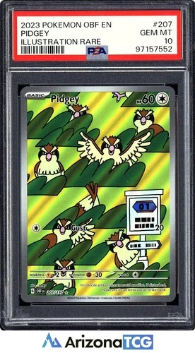 Pokemon 2023 Pidgey 207/197 Illustration Rare Obsidian Flames GEM MINT PSA 10