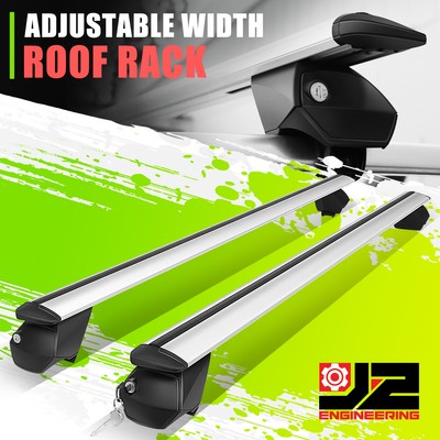 Adjustable 55'' Width Aluminum Car Top Roof Rack Cross Bar Luggage Carrier Silver