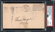 1949 Honus Wagner HOF Signed Government Postcard Pirates (PSA MINT 9) 184103