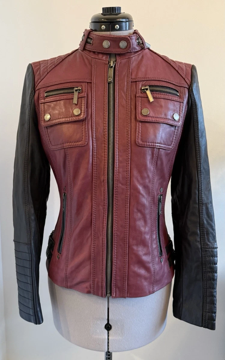 Michael Kors Leather Outer Shell Red Coats, Jackets & Vests for