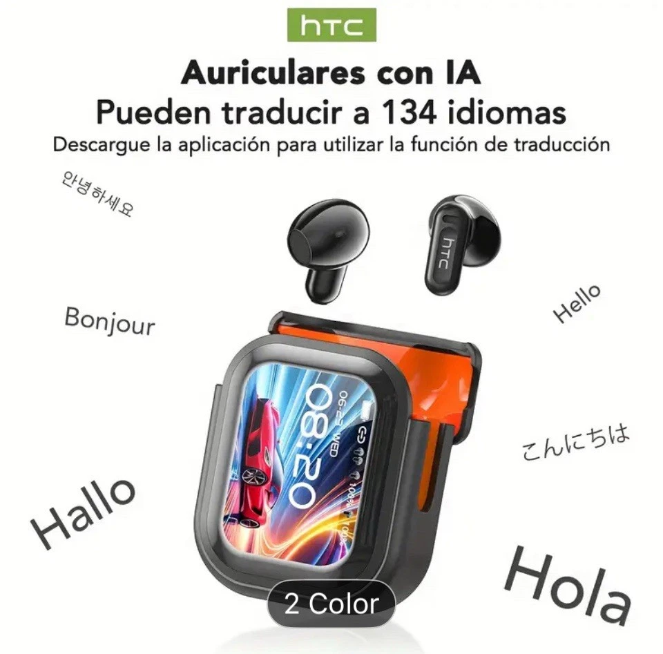 NE20 AI Translator Earbuds Bluetooth 6.0 LCD Touch • Wireless HD Stereo - Image 2 of 4