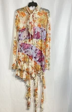 Free People NWT Can't Get Enough Floral Mesh Ruffle Mini Dress Women's XL