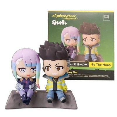 Cyberpunk Edgerunners David Martinez Lucy Qset Moon Sitting Anime Figure Toy Set