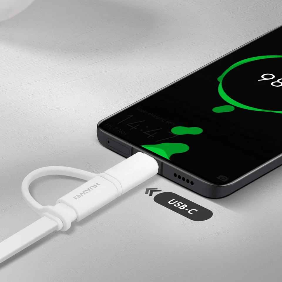 Recharging Synchronisation 2 in 1 Micro USB / USB-C Cable 1.5m Original Huawei - Image 4 of 4