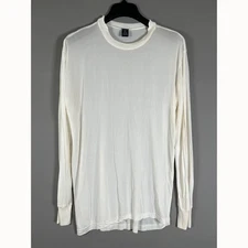 Lands' End Silk Base Layer Shirt Men XL Crewneck Ski Snow Outdoor Hiking Camping