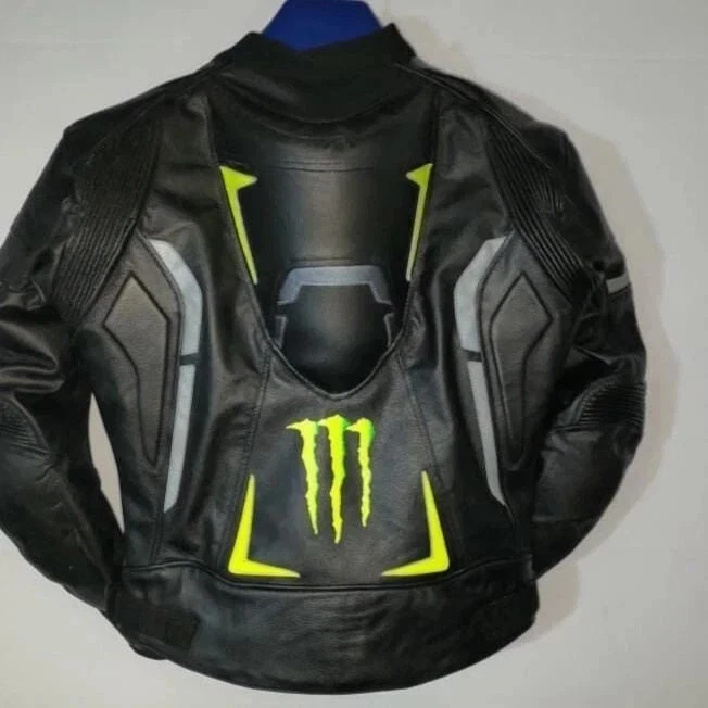 全新 Monster 摩托车 皮革夹克 Monster Energy 摩托车 骑行夹克 — 第 2/3 张图片