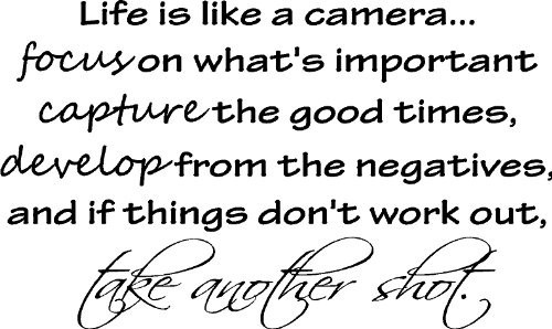 LIFE IS LIKE A CAMERA Vinyl Lettering Words Wall Art Quote Sticky Decal ...