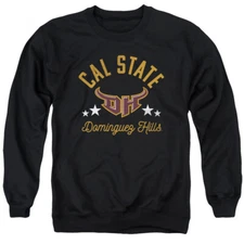 Cal State Dominguez Hills Adult Crewneck Sweatshirt Toros, Black, S-3XL