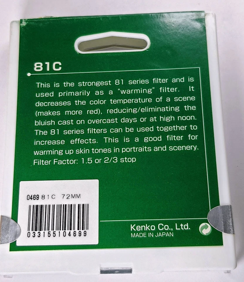 72mm 81C 81-C 81 C Warming Light Balancing Glass Lens Filter 72 mm E72 Japan - Image 4 of 4