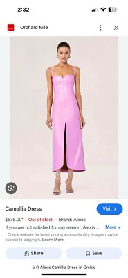 alexis leather dress Camillia In Orchid. Mid-Length, Vegan Dress. NWT Awards Ceremony