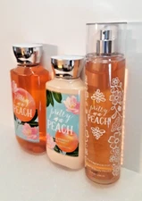Bath Body Works Pretty As A Peach Fragrance Mist Shea Lotion & Shower Gel SET