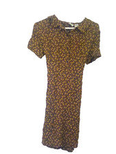 Gap Rayon Brown Floral Dress, Size 6, EUC