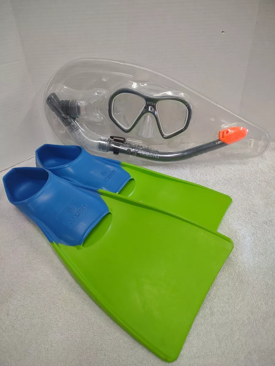 Intex Snorkel Goggles & Tritan Swim Tech Flippers 7-9 Fins Swim Gear  Snorkeling