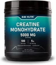 Pure Creatine Monohydrate 500 Gram Powder Micronized 100 Servings 5g Per Serving