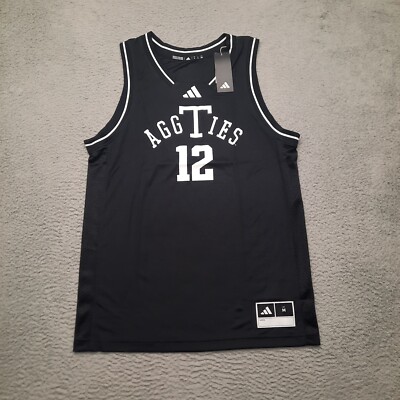 Adidas Texas A&M Aggies Basketball Jersey Youth Medium Black White Alternate