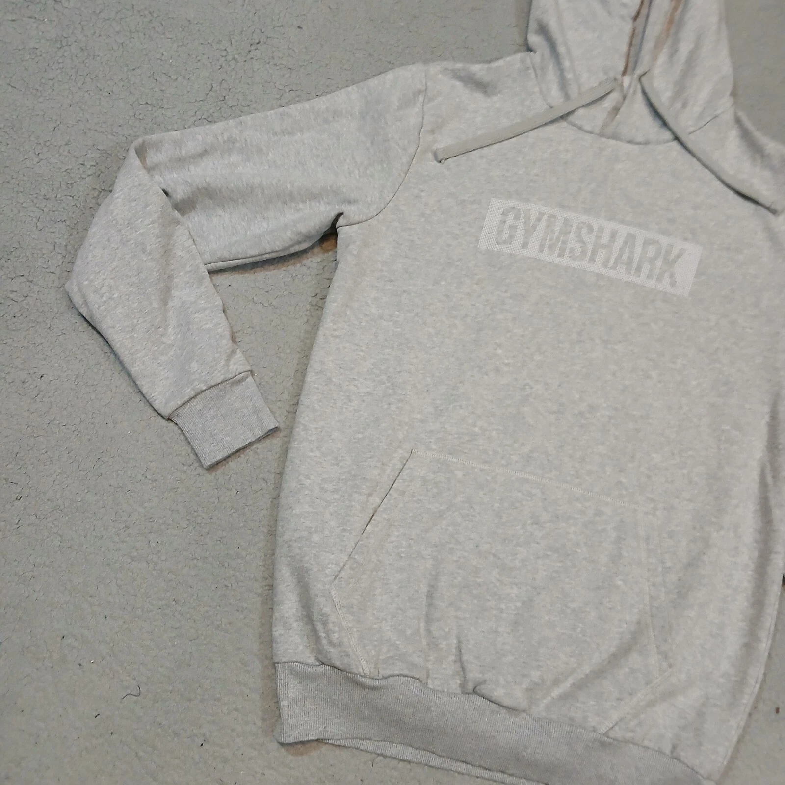 gymshark pullover block casual white logo hoodie