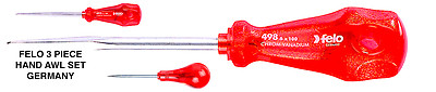 Felo   Hand Awl Set  W/ 3 Handy Styles   High Quality Tools - Germany