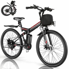 26" E-Folding Bike, 21-Speed Electric Bike 500W 48V Mountain Bicycle w/LCD 20MPH