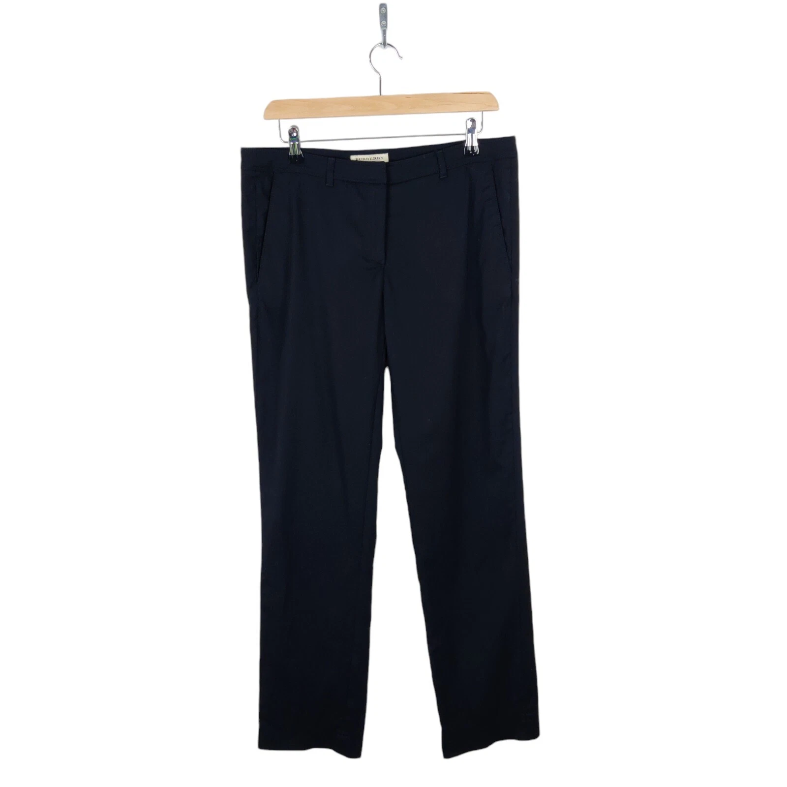 Pantalone donna Burberry nero misto lana taglia 10 regular