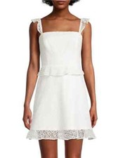 Aidan by Aidan Mattox L59126 Womens White Lace Fit-&-Flare Cocktail Dress Size 4