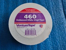 3M 460 Embossed White Vinyl Tape, 3 IN. X 50 YD. NEW SEALED/ FREE SHIPPING