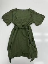 Shein Green Short Sleeve Front Tie Dress Womens Size Small