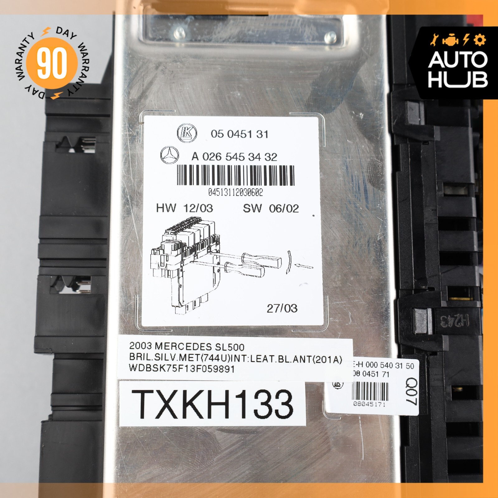 03-12 Mercedes R230 SL500 SL55 AMG SL550 Rear SAM Fuse Box Relay Module OEM