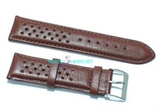 Cinturino per orologio vera pelle liscia marrone fori passanti ansa 22mm watch