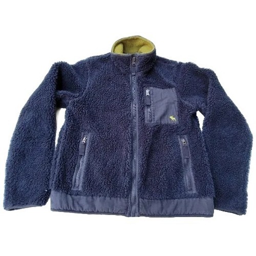 Abercrombie & Fitch Mens Navy Blue Sherpa Fleece Full Zip Jacket Size L