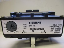 SIEMENS SOLID STATE OVERLOAD THERMAL RELAY SERIES C CAT NO: 48ASE3M20 9-18 AMP